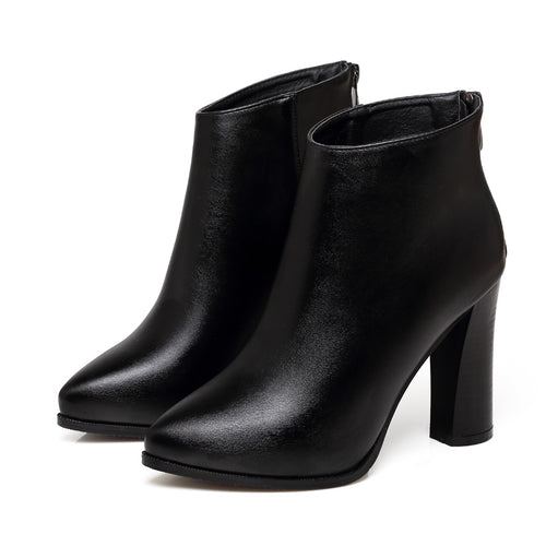 black high heels boot